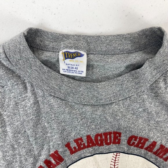 Minnesota Twins 1987 World Series T Shirt Vtg 80s MLB Trench Made USA Grey M - Picture 7 of 7